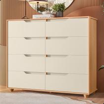Cômoda Doble Móveis 8 Gavetas Multiuso Quarto Moderno Grande Madeira