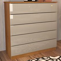 Cômoda Dona Premium 5 Gavetas Cinamomo/Off White - Pnr Móveis