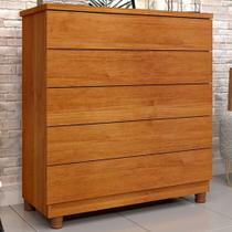 Cômoda Dona Premium 5 Gavetas Cinamomo - Pnr Móveis Cômoda Dona Premium 5 Gavetas Cinamomo - Pnr Móveis