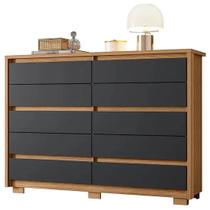 Cômoda Duetto 10 Gavetas Albatroz Cor Nature Titanium