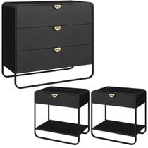 Comoda E 02 Mesas de Cabeceira Organica Nero Preto Artesano Comoda E 02 Mesas de Cabeceira Organica Nero Preto Artesano