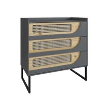 Cômoda Édez Namur, 3 Gavetas, Grafite