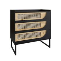 Cômoda Édez Namur, 3 Gavetas, Preto Ônix