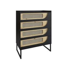 Cômoda Édez Namur, 4 Gavetas, Preto Ônix