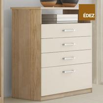 Cômoda Édez Nile, 4 Gavetas, Touch Amêndoa e Siena Cômoda Édez Nile, 4 Gavetas, Touch Amêndoa e Siena