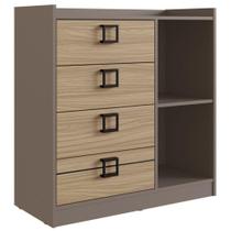 Cômoda Édez Olive, 4 Gavetas, Fendi e Cedro Cômoda Édez Olive, 4 Gavetas, Fendi e Cedro