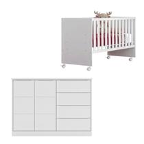 Cômoda Eloá e Berço Doce Sonho Branco _ Phoenix Baby Cômoda Eloá e Berço Doce Sonho Branco _ Phoenix Baby