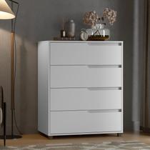 Cômoda em MDF com 4 Gavetas 80cm x 104cm x 45cm Monet Branco