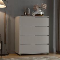 Cômoda em Mdf com 4 Gavetas 80cm X 104cm X 45cm Monet Cinza Cômoda em Mdf com 4 Gavetas 80cm X 104cm X 45cm Monet Cinza