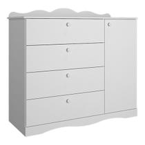 Cômoda Encanto com 4 Gavetas e 1 Porta Permóbili Branco