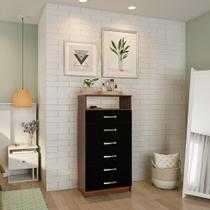 Cômoda Eros 6 GV Imbuia e Preta