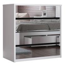 Cômoda Espelhada 4 Gavetas Blank F04 Branco - Mpozenato Cômoda Espelhada 4 Gavetas Blank F04 Branco - Mpozenato