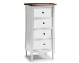 Cômoda Estreita Amsterdã Madeira Maciça 4 Gavetas com Espelho Weihermann