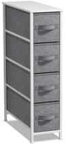Cômoda estreita Sorbus Storage Tower com 4 gavetas branca/cinza