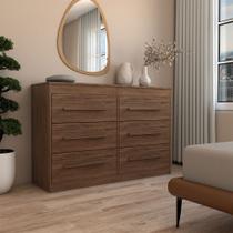 Cômoda Europa 6 Gavetas 100% Mdf Castanho - Panorama Móveis
