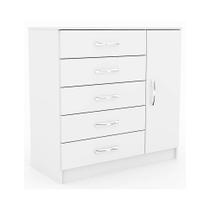 Cômoda Evidencia com Sapateira e 5 Gavetas Cor Branco