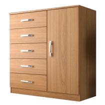 Cômoda Evidencia com Sapateira e 5 Gavetas Cor Cinamomo