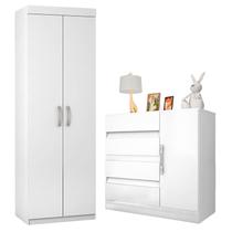 Cômoda Exellence 8000 e Multiuso Popy 6020 Branco Araplac