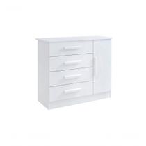 Cômoda Firenze 4 Gavetas 1 Porta Com sapateira - D' Doro Branco