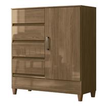 Cômoda Fit 1 Porta e 4 Gavetas - Santos Andirá Cômoda Fit 1 Porta e 4 Gavetas - Santos Andirá