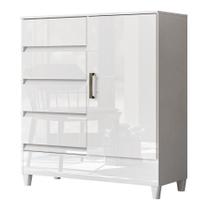 Cômoda Fit 1 Porta e 4 Gavetas - Santos Andirá Cômoda Fit 1 Porta e 4 Gavetas - Santos Andirá