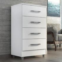 Cômoda Flavia 4 Gavetas Pequena Quarta Divisão Branco