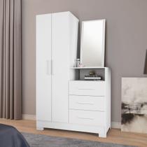 Cômoda Flex 3 Gavetas 2 Portas com Pés e Espelho NT5165 Notável Móveis