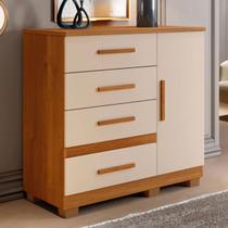 Cômoda Flora 1 Porta 4 Gavetas Cinamomo/Off White - Panorama Móveis Cômoda Flora 1 Porta 4 Gavetas Cinamomo/Off White - Panorama Móveis