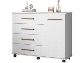 Cômoda Flora 4 Gavetas Branco Brilho - Demóbile Cômoda Flora 4 Gavetas Branco Brilho - Demóbile