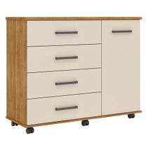 Cômoda Flora 4 Gavetas Cinamon Touch Off White - Demóbile