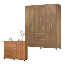 Cômoda Flora e Guarda Roupa Casal Flash 2 Amêndola Touch - Demóbile Cômoda Flora e Guarda Roupa Casal Flash 2 Amêndola Touch - Demóbile