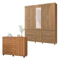 Cômoda Flora E Guarda Roupa Casal Guarujá Amêndola Touch - Demóbile Cômoda Flora E Guarda Roupa Casal Guarujá Amêndola Touch - Demóbile