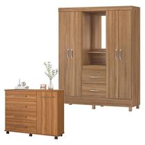 Cômoda Flora e Guarda Roupa Casal Lord Amêndola Touch - Demóbile Cômoda Flora e Guarda Roupa Casal Lord Amêndola Touch - Demóbile