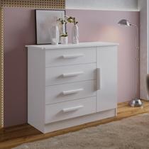 Cômoda Florença 4 Gavetas com Sapateira Branco Cômoda Florença 4 Gavetas com Sapateira Branco