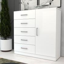 Cômoda Flórida Avanti 5 Gavetas 1 Porta Branco - Panorama Móveis Cômoda Flórida Avanti 5 Gavetas 1 Porta Branco - Panorama Móveis