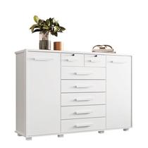 Cômoda Fontana 02 portas e 07 gavetas Branco - Móveis Albatroz Cômoda Fontana 02 portas e 07 gavetas Branco - Móveis Albatroz