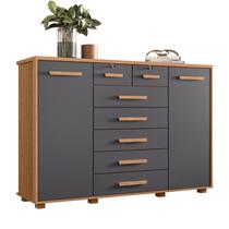 Cômoda Fontana 7 Gavetas Freijó/Titanium - ABZ