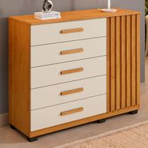 Cômoda França 1 Porta 5 Gavetas Cinamomo/Off White - Panorama Móveis Cômoda França 1 Porta 5 Gavetas Cinamomo/Off White - Panorama Móveis