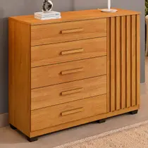 Cômoda França 1 Porta 5 Gavetas Cinamomo - Panorama Móveis
