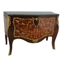 Cômoda Francesa Luxo 125cm Bronze Marchetaria