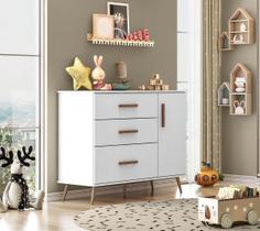 Cômoda Gabi Rêtro Com Porta Branco_ Phoenix baby