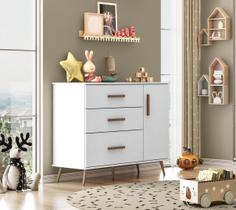 Cômoda Gabi Rêtro Com Porta Branco_ Phoenix baby