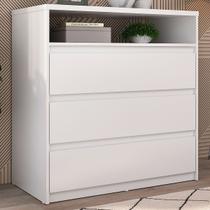 Cômoda Gales 3 Gavetas 100% Mdf Branco - Mambel