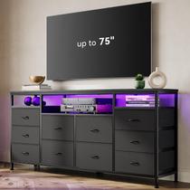 Cômoda GarveeHome 10 gavetas de 160 cm com luzes LED e tomada Cômoda GarveeHome 10 gavetas de 160 cm com luzes LED e tomada