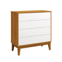 Comoda Gaveteira Elfe Classic 4 Gavetas Branco Fosco com Savana - MoveisAqui Comoda Gaveteira Elfe Classic 4 Gavetas Branco Fosco com Savana - MoveisAqui