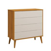 Comoda Gaveteira Elfe Retro 4 Gavetas Areia Fosco com Savana - MoveisAqui Comoda Gaveteira Elfe Retro 4 Gavetas Areia Fosco com Savana - MoveisAqui