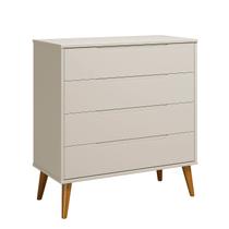 Comoda Gaveteira Elfe Retro 4 Gavetas Areia Fosco - MoveisAqui