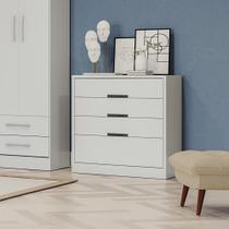 Cômoda Gaveteiro Apoio Multiuso 3 Gavetas 1 Gavetão Quarto Kappesberg Branco