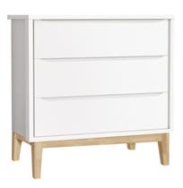 Cômoda Gaveteiro Classic New Branco Fosco com Natural - MoveisAqui Cômoda Gaveteiro Classic New Branco Fosco com Natural - MoveisAqui