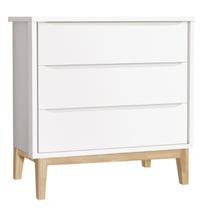 Cômoda Gaveteiro Classic New Branco Fosco com Natural - Reller Cômoda Gaveteiro Classic New Branco Fosco com Natural - Reller
